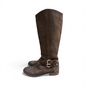 Steve Madden Avilla Leather Knee High Riding Boots Brown 8.5 NWOB